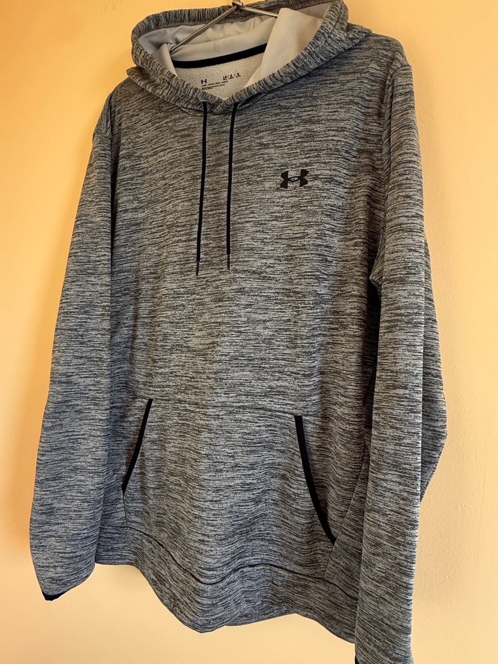 Under Armour Heather Gray Pullover Hoodie with Black Logo